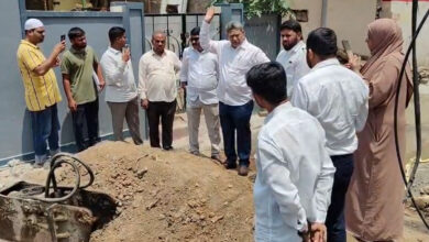 Karwan MLA Kausar Mohiuddin Inspects Balkapur Nala SNDP Works at Hakeempet Ahead of Monsoon