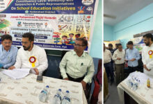 Nampally MLA Majid Hussain Attends Education Week Workshop in Hyderabad, Stresses Quality Government School Education