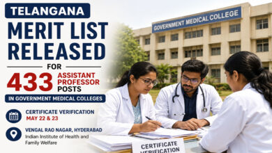 Telangana Releases Merit List for 433 Assistant Professor Posts in Government Medical Colleges