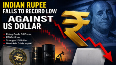 Indian Rupee Falls to Record Low Against US Dollar Amid Crude Oil Surge, FPI Outflows