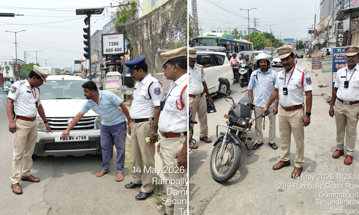 Hyderabad Traffic Police Launch Special Drive Against Illegal Number Plates and Unauthorized Vehicle Stickers