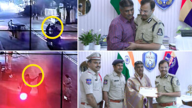 CCTV Captures Brave Act in Hyderabad: Mohammed Zaher Thwarts Chain Snatching, Felicitated by CP VC Sajjanar