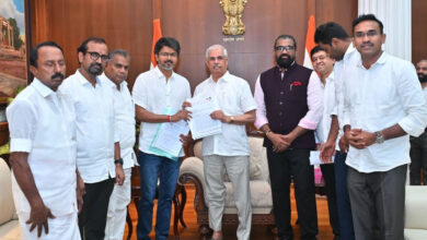 TVK Chief Vijay Meets Governor Rajendra, Claims Support of 120 MLAs to Form Government
