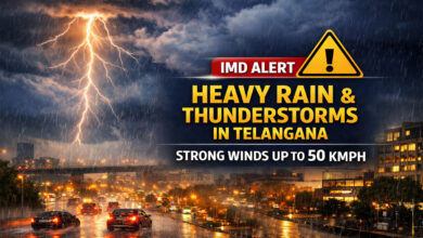 Telangana Weather Alert: IMD Hyderabad Predicts Rain, Thunderstorms, Lightning and 50 Kmph Winds for Next 3 Days