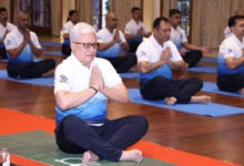 Maharashtra Governor Jishnu Dev Varma joins Coast Guard in performing yoga
