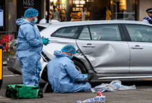 Five injured after car hits pedestrians in London