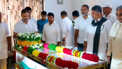 Rahul Gandhi pays last respects to AICC Secretary Suraj Hegde in Bengaluru