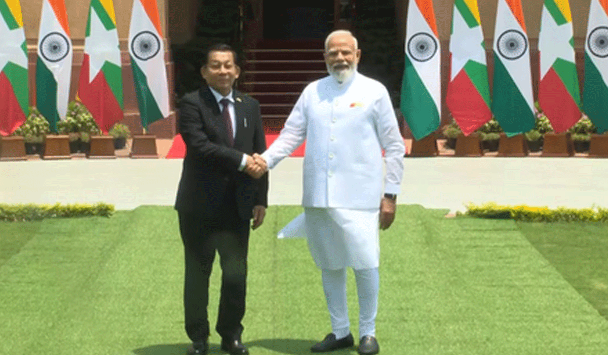 PM Modi, Myanmar Prez Min Aung Hlaing hold bilateral talks at Hyderabad House