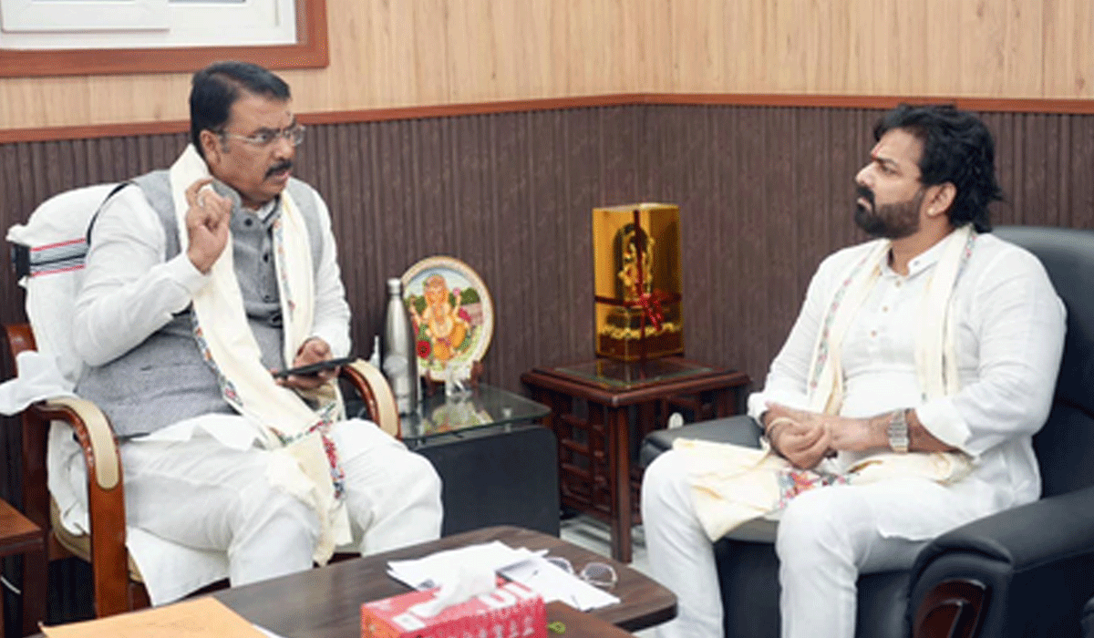 Bihar: Pawan Singh visits BJP office after getting MLC ticket