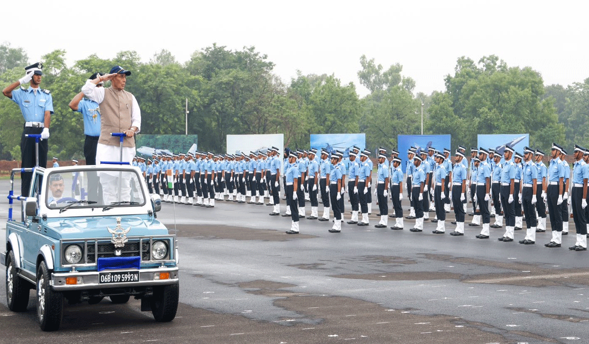 Rajnath Singh reviews Combined Graduation Parade at Air Force Academy, Dundigal; 231 flight cadets commissioned