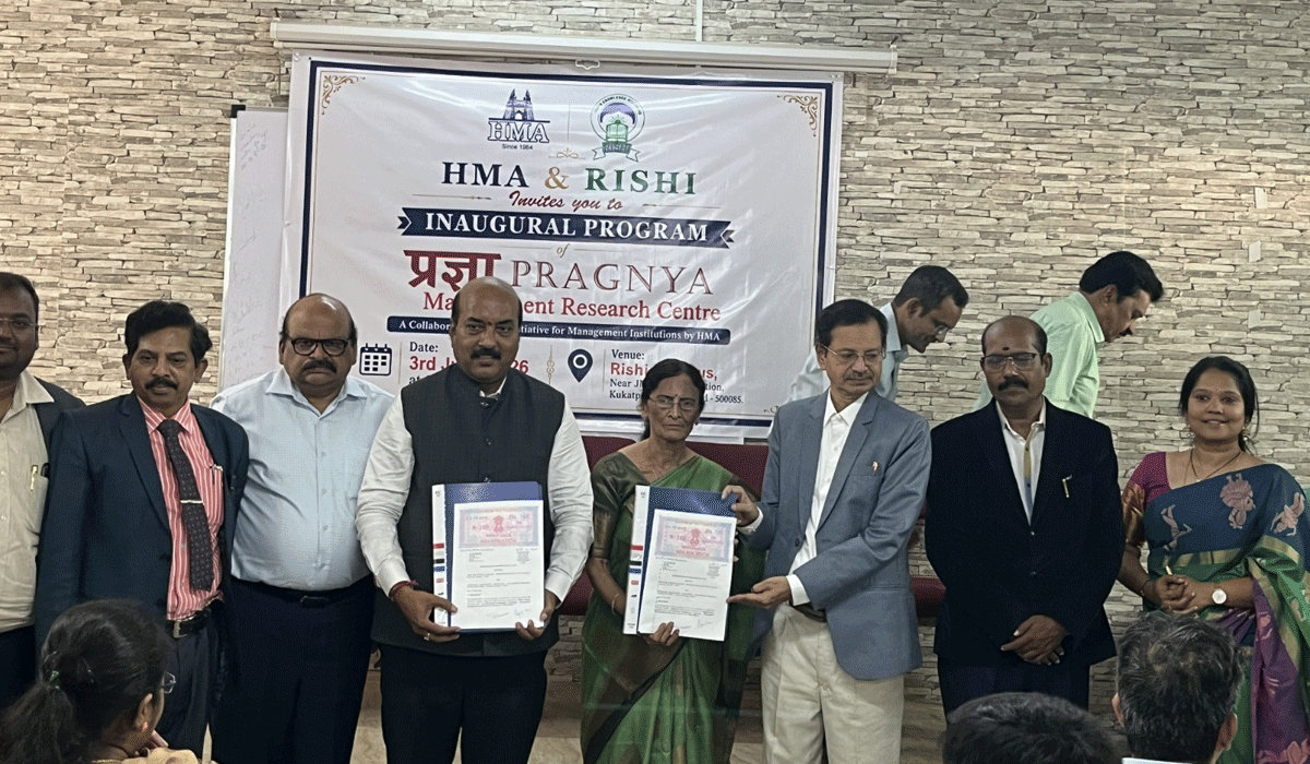 Hyderabad Management Association Signs MoU with Rishi UBR Women’s College to Establish “PRAGNYA” Management Research Centre
