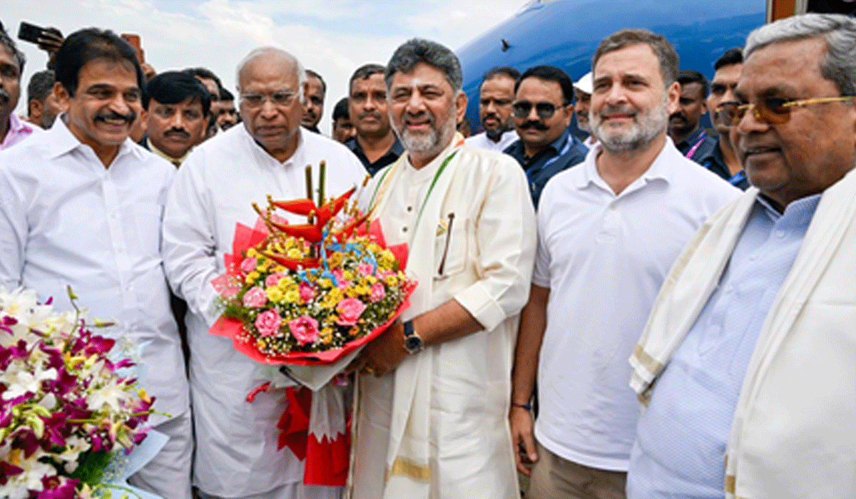 Kharge, Rahul Gandhi arrive in Karnataka for Shivakumar’s swearing-in