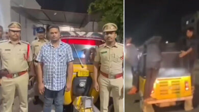 Hyderabad Auto Overloading Incident: Chandrayangutta Police Arrest Driver After Viral Video Shows 14 Passengers in Auto