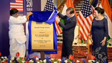 Donald Trump Avenue Unveiled Near U.S. Consulate Hyderabad During Freedom 250 Celebrations