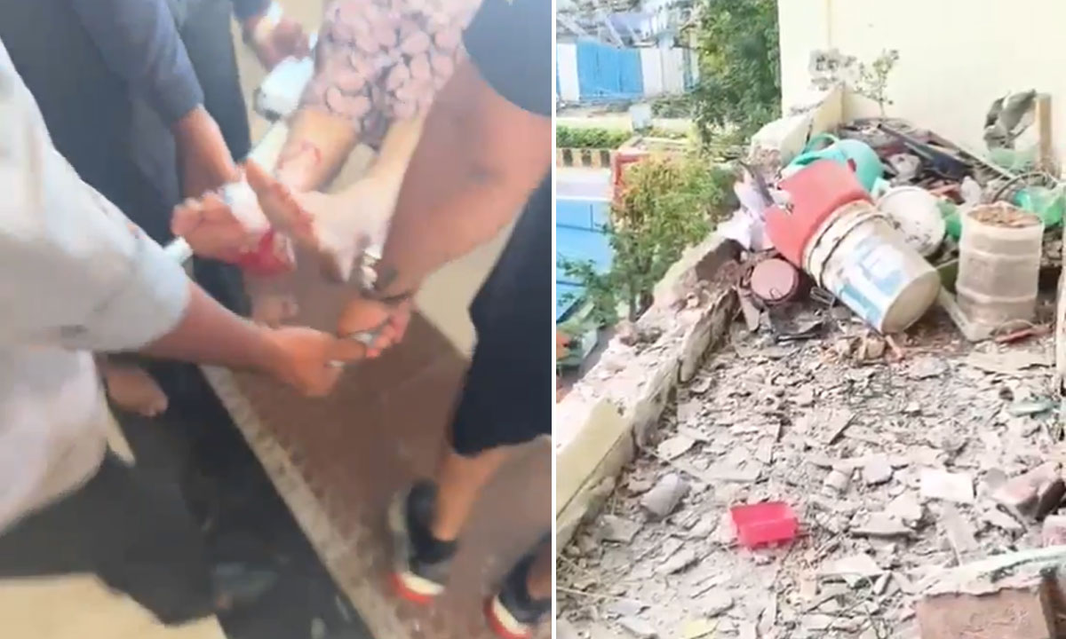 Gas Cylinder Explosion in Narsingi Injures 40-Year-Old Woman; Balcony Wall Damaged in Alkapoor Township