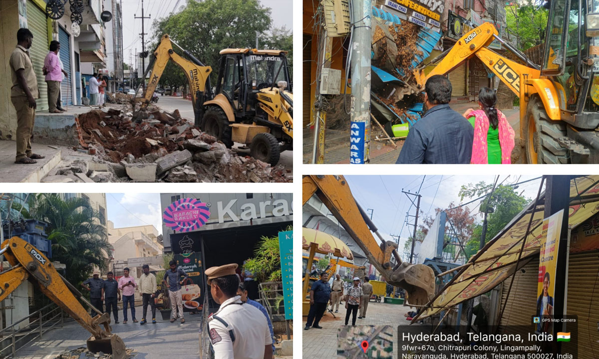 GHMC Removes 283 Encroachments in One Day Across Hyderabad; Total Crosses 2,620 Since April 4
