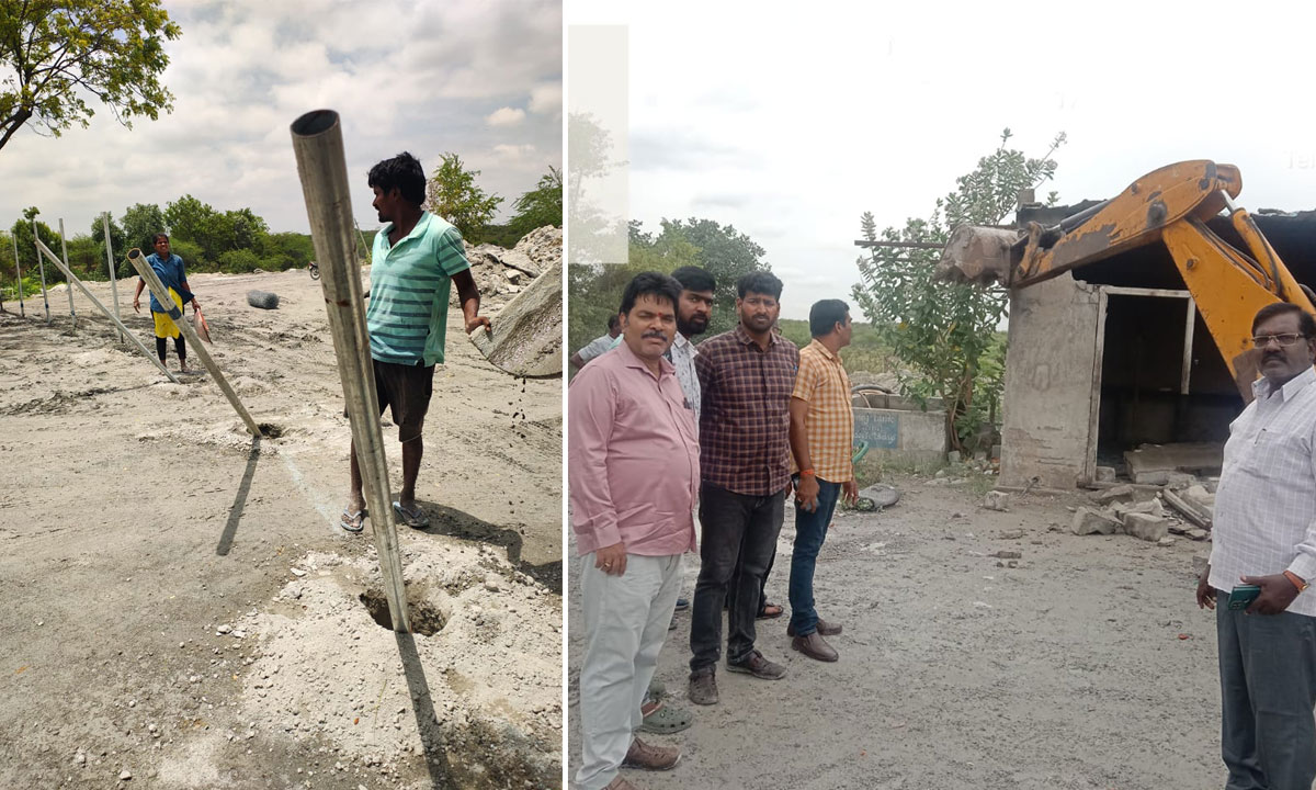 HYDRAA Removes Encroachments on 5 Acres in Marripalli Lake, Installs Fencing to Protect 31.05-Acre Water Body
