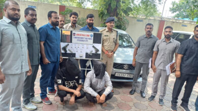 Hyderabad Task Force Nabs 2 Interstate Offenders with 2 Country-Made Pistols and 7 Bullets in Mailardevpally