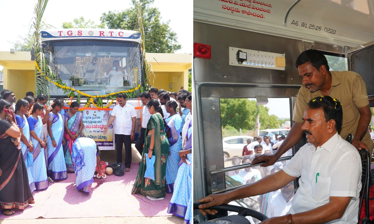 Jupally Krishna Rao Flags Off Indira Mahila Shakti Buses in Kollapur, Highlights Women’s Economic Empowerment