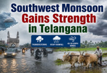 Southwest Monsoon Gains Strength in Telangana, Heavy Rain Alert Issued for Several Districts