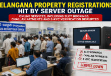 Telangana Property Registrations Halt for Two Days as Server Outage Disrupts Online Services