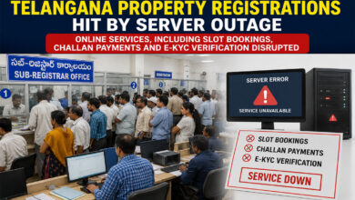 Telangana Property Registrations Halt for Two Days as Server Outage Disrupts Online Services
