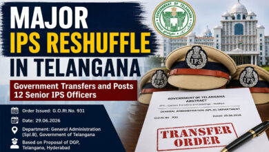 Major IPS Reshuffle in Telangana: Government Transfers 12 Senior Police Officers, Issues New Postings