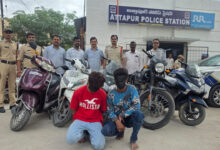 Attapur Police Arrest Two Habitual Motorcycle Thieves, Recover Five Stolen Two-Wheelers; Two Accused Still Absconding