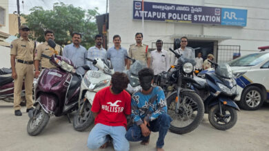 Attapur Police Arrest Two Habitual Motorcycle Thieves, Recover Five Stolen Two-Wheelers; Two Accused Still Absconding