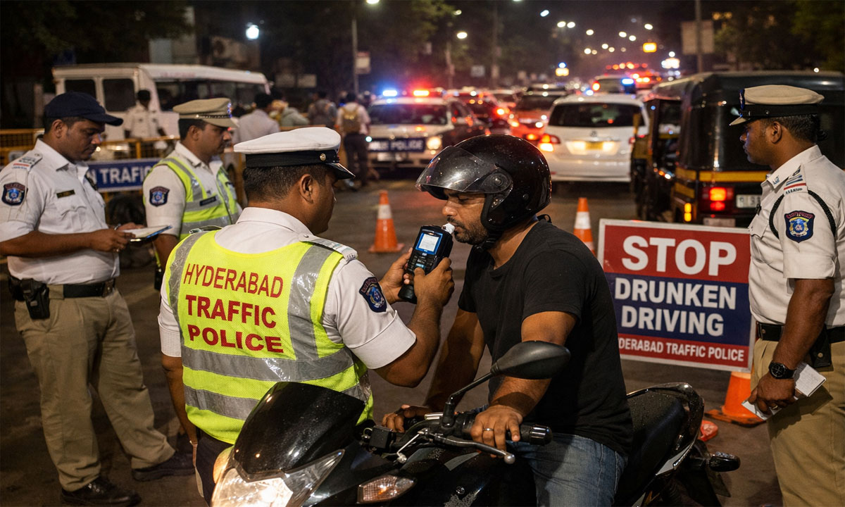 Hyderabad Traffic Police Books 422 Drunk Driving Cases in Two-Day Special Drive, Zero Tolerance Policy Continues