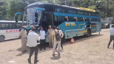 Khairatabad RTA Seizes Private Travels Bus; 50 Passengers Stranded for 10 Hours Without Alternative Transport