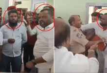 BJP Leader Allegedly Slaps Urdu Teacher in Telangana for Teaching Urdu; Police Detain Teacher Instead: Video