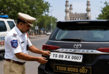 Hyderabad Traffic Police Launch Crackdown on Fake and Designer Number Plates, Warn of Criminal Cases