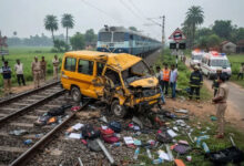 Three Killed, Including Two Students, After Train Hits School Van in West Bengal