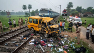 Three Killed, Including Two Students, After Train Hits School Van in West Bengal