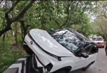 Car Crashes into Safety Wall on Tirumala Ghat Road; All Passengers Safe