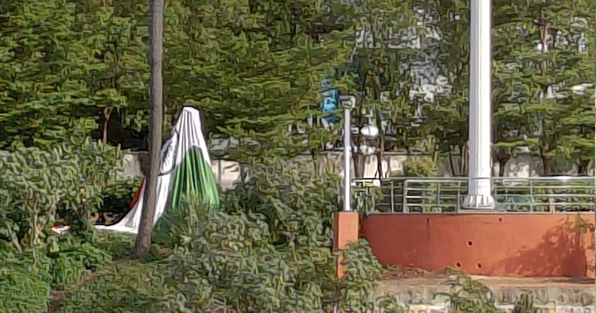 National Flag Falls to the Ground in Nagole; Action Sought Against Negligent Officials