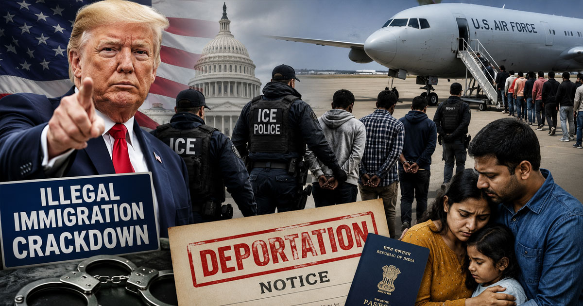 Trump Administration Intensifies Crackdown on Illegal Immigrants; Thousands of Indians Face Deportation Risk