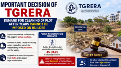 TG RERA Rules Builders Not Responsible for Clearing Overgrown Plots Years After Sale RERA Rules Builder Not Liable for Clearing Overgrown Plots Years After Purchase, Orders Power Infrastructure