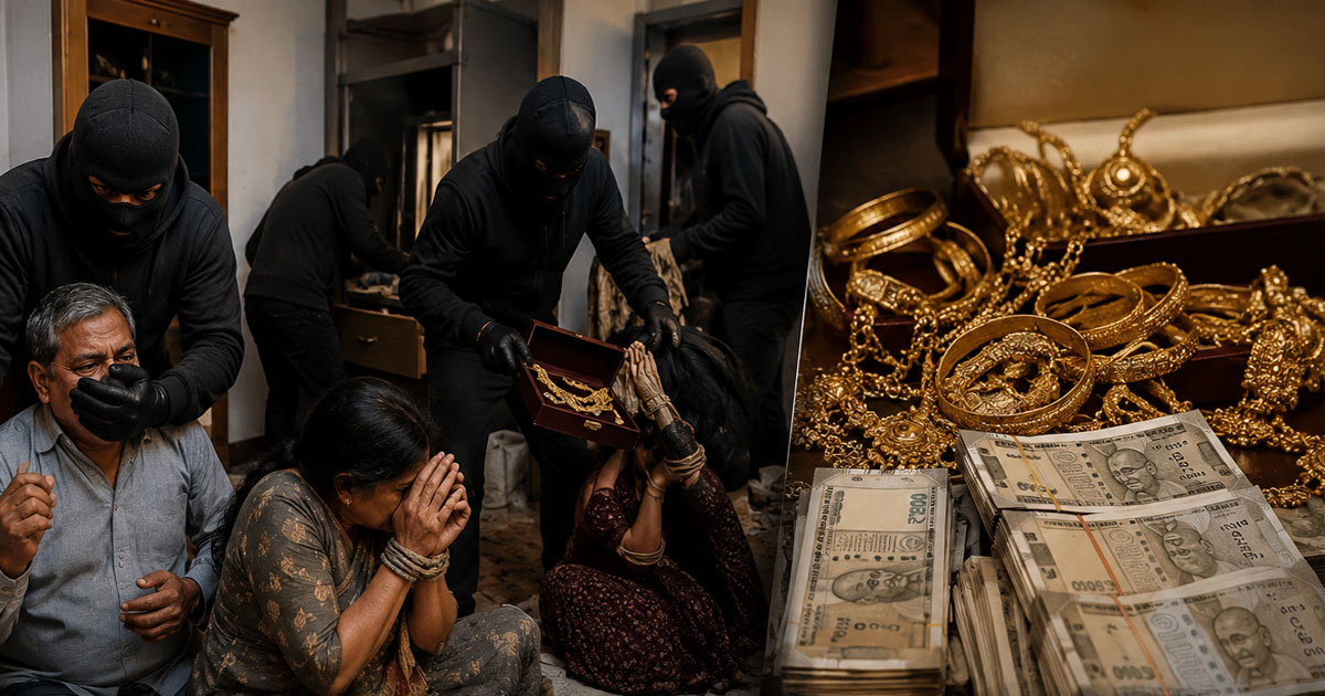 Robbers strike house in Telangana’s Karimnagar; loot 66 tolas of gold, Rs 21 lakh cash