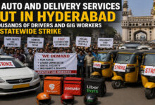 Cab, Auto and Delivery Services Shut in Hyderabad as Thousands of Drivers and Gig Workers Go on Statewide Strike