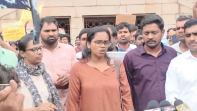 Student Organisations Protest at Osmania University, Demand Resignation of Union Education Minister Dharmendra Pradhan