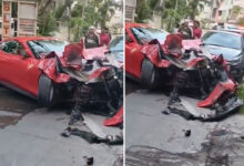 Ferrari Sportscar Worth Several Crores Crashes into House Gate in Hyderabad’s Film Nagar; Police Probe Drunk Driving Angle