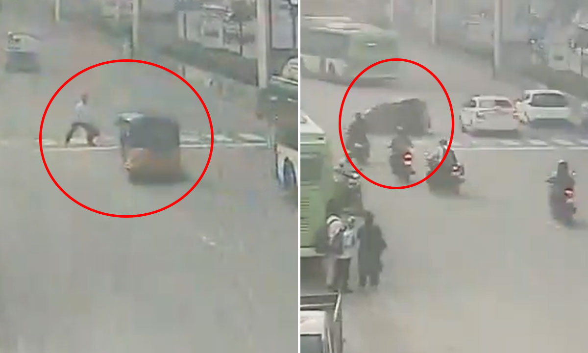 60-Year-Old Man Killed After Speeding Autorickshaw Hits Him Near Hydernagar, CCTV Captures Incident