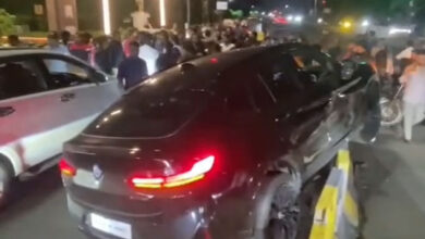 Speeding BMW Mounts Divider on Hyderabad’s KBR Park Road, Driver Taken into Custody; Police Register Case