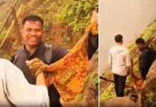 Viral Video: Couple Ties Hands with Dupatta During Mountain Trek After Pune Murder Case Sparks Fear