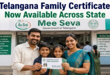 Telangana Family Certificate Now Available Across State at Tahsildar Offices and MeeSeva Centres