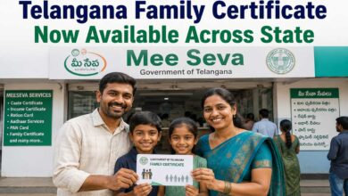 Telangana Family Certificate Now Available Across State at Tahsildar Offices and MeeSeva Centres