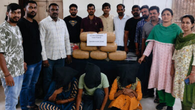 Hyderabad Task Force Busts Interstate Ganja Racket; 4 Transporters Held with 23 Kg Ganja Worth ₹12 Lakh Near Haj House