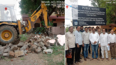 HYDRAA Saves 361-Square-Yard Park from Encroachment in Durga Bhavani Nagar, Fences Land and Installs Signboards